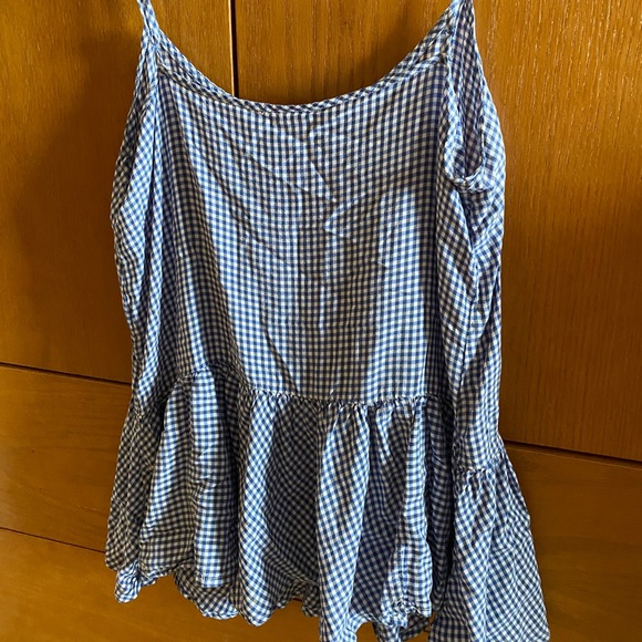 Blue and white gingham tank top - Picture 2 of 2